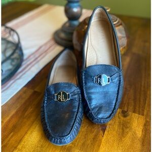 EUC Lauren Ralph Lauren Women's Carley Black Leather Loafers